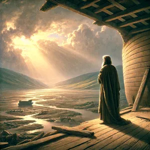 13. Esimesel päeval esimeses kuus oli vesi maa pealt kuivanud. Noa eemaldas laeva katuse ja vaatas, ja ennäe, maa pealispind oli kuiv.